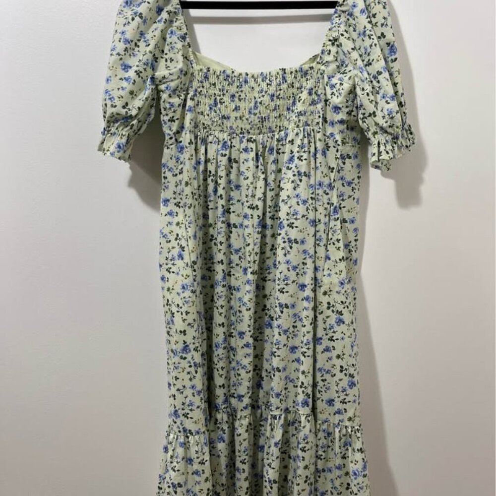 Abercrombie Pastel Floral Midi Dress | Romantic Summer Coquette Prarie [size Lp] - Picture 9 of 12
